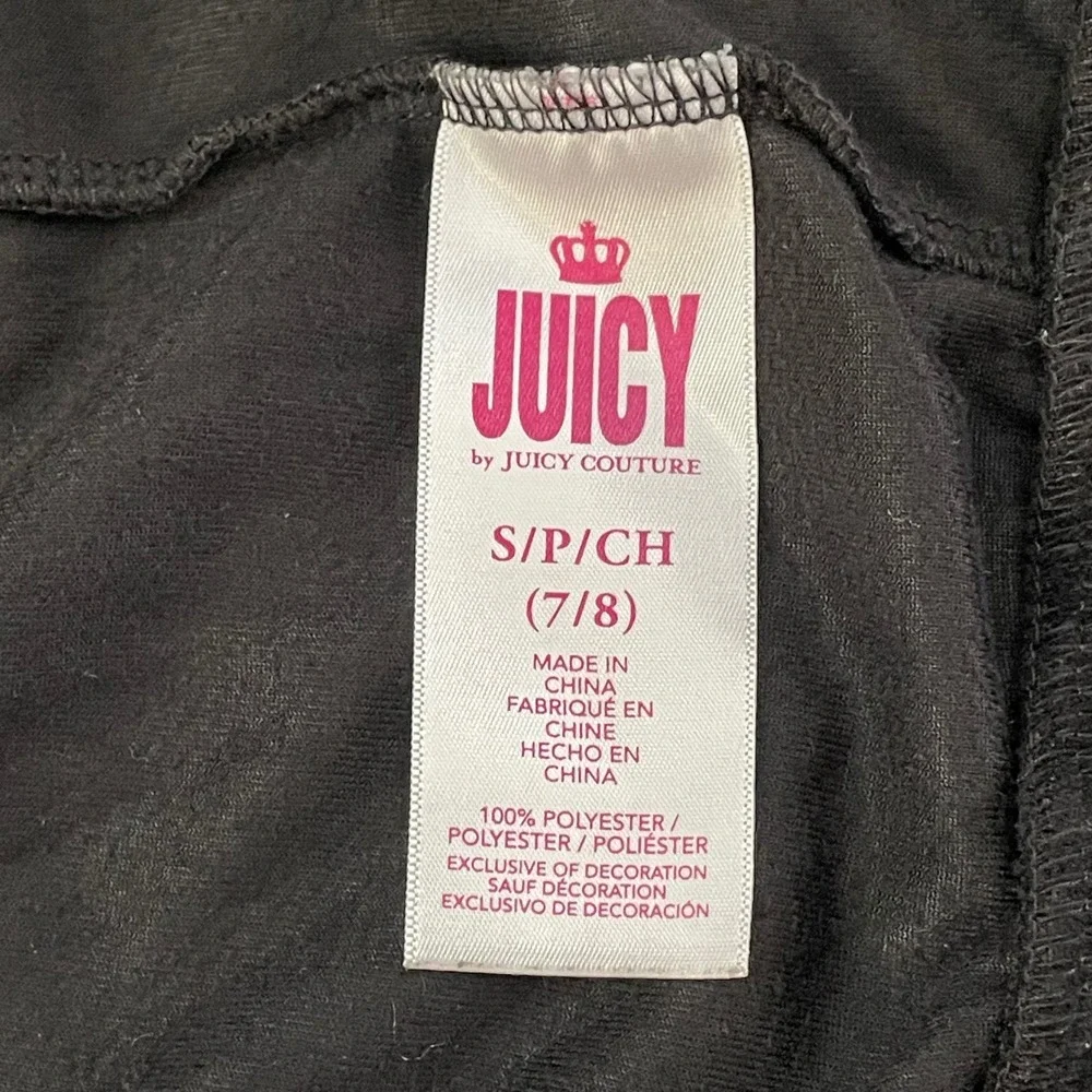 Juicy by Juicy Couture Girls‎ Black Velour Tracksuit Hoodie & Pants Set 7/8 S